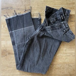 RACHEL COMEY Black Slim Legion Raw Hem Straight Leg Jeans size 4